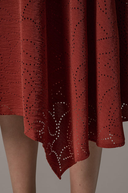 Donna Karan LASER CUT ASYMMETRIC MIDI SKIRT