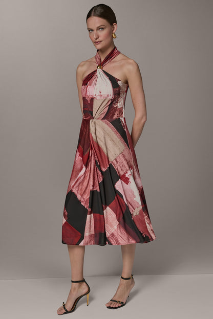 Donna Karan SLEEVELESS MIDI HALTER DRESS