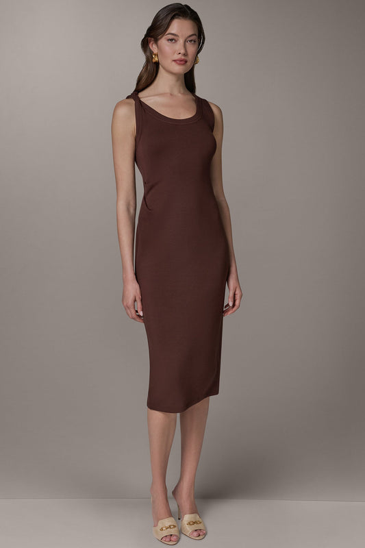 Donna Karan SLEEVELESS TWIST MIDI DRESS
