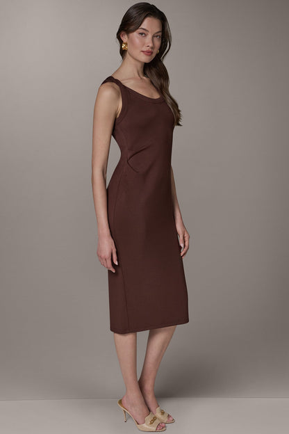 Donna Karan SLEEVELESS TWIST MIDI DRESS
