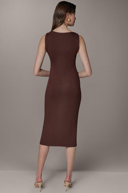 Donna Karan SLEEVELESS TWIST MIDI DRESS