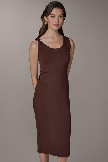 Donna Karan SLEEVELESS TWIST MIDI DRESS