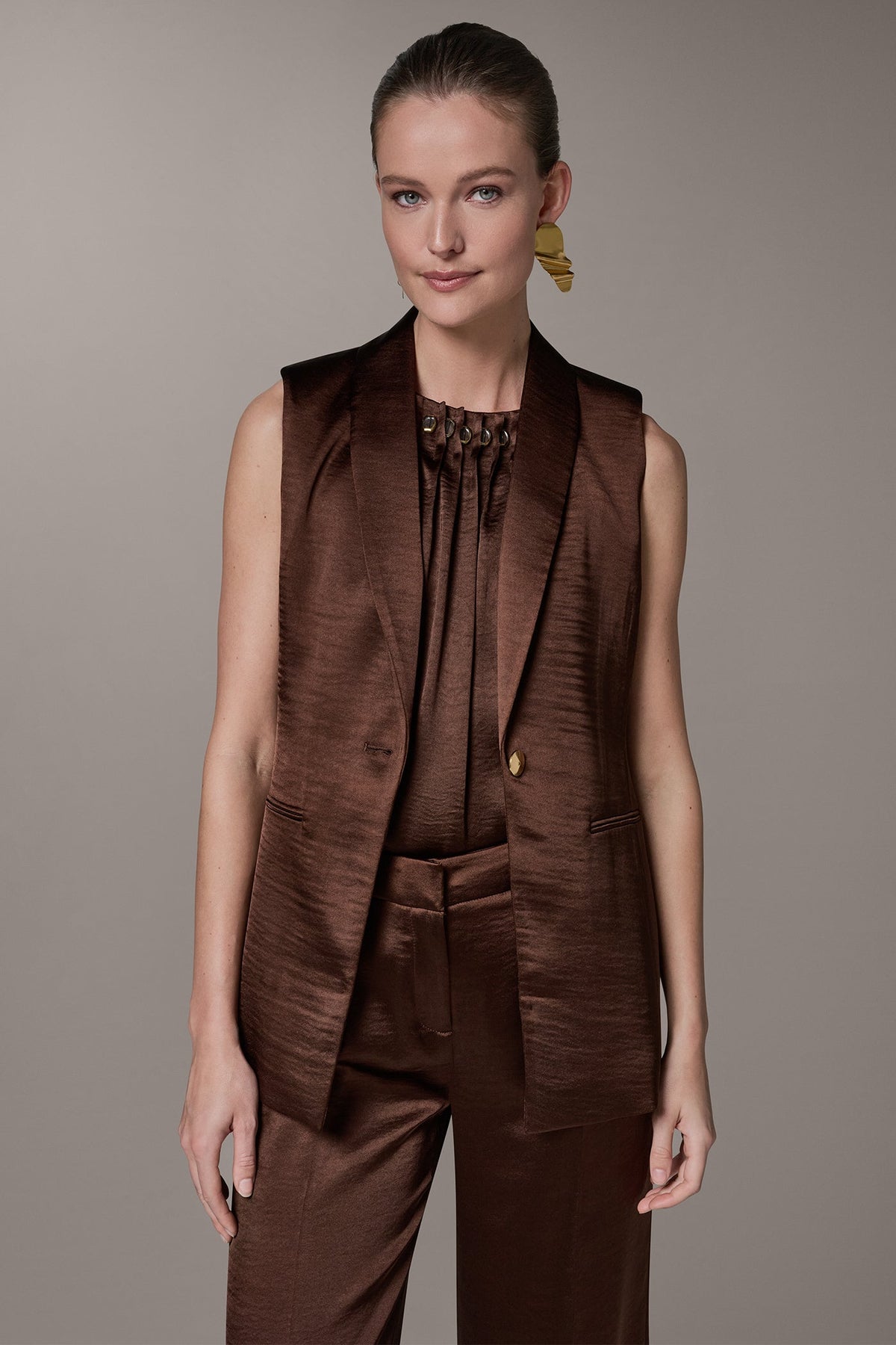 Donna Karan ONE BUTTON SUIT VEST