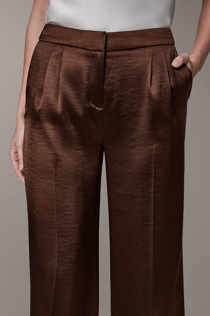 Donna Karan MID-RISE PLEATED WIDE-LEG PANT