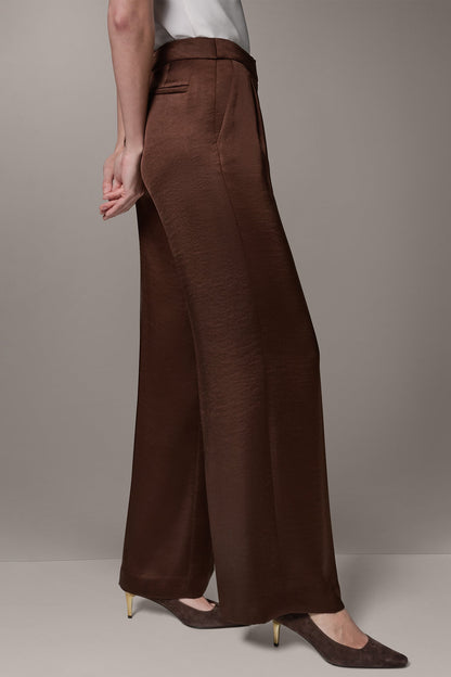 Donna Karan MID-RISE PLEATED WIDE-LEG PANT