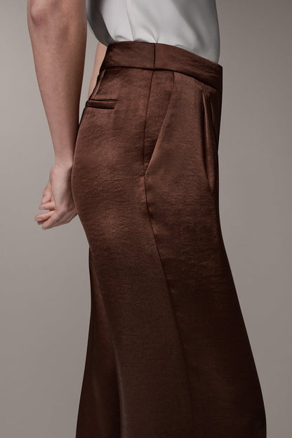 Donna Karan MID-RISE PLEATED WIDE-LEG PANT