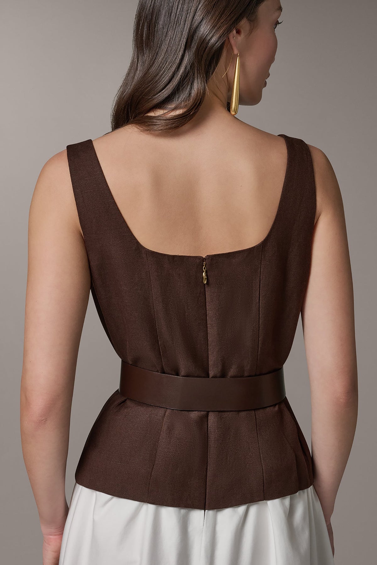 Donna Karan SLEEVELESS MIDI FIT AND FLARE DRESS