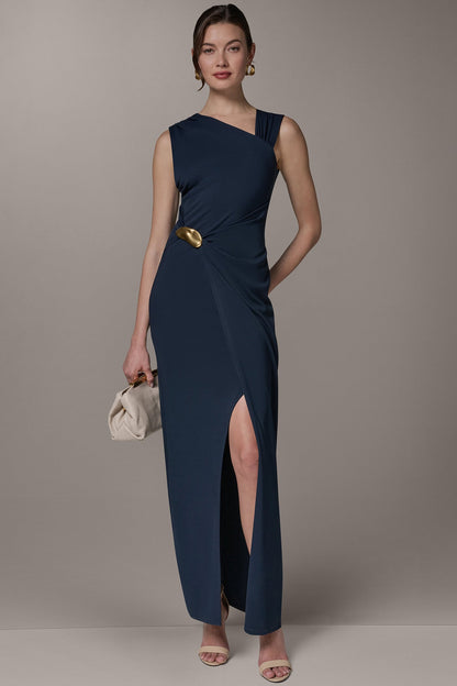 Donna Karan SLEEVELESS ASYMMETRIC GOWN