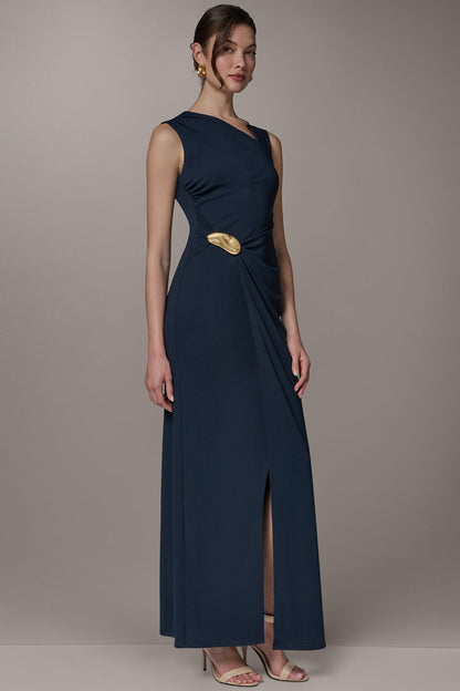 Donna Karan SLEEVELESS ASYMMETRIC GOWN