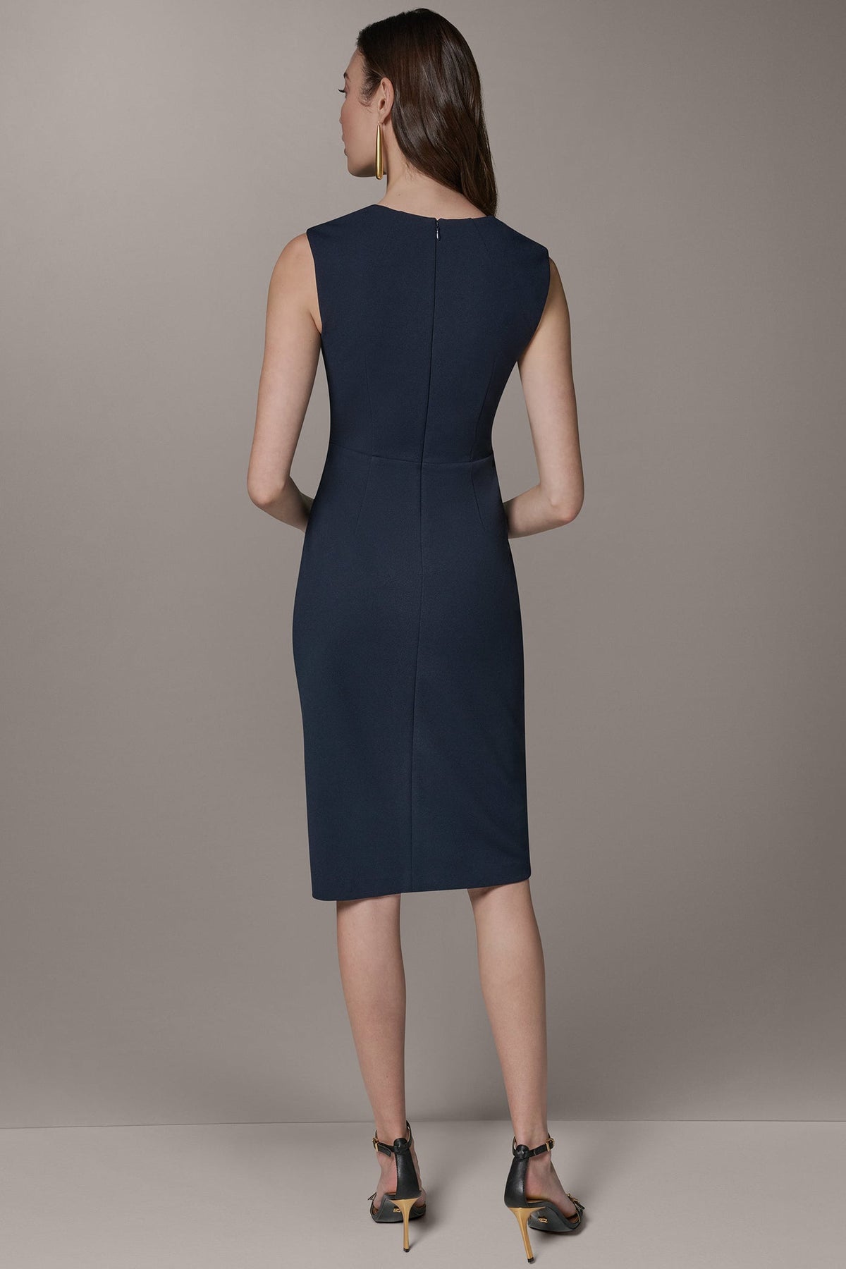 Donna Karan SLEEVELESS WRAP-EFFECT MIDI DRESS