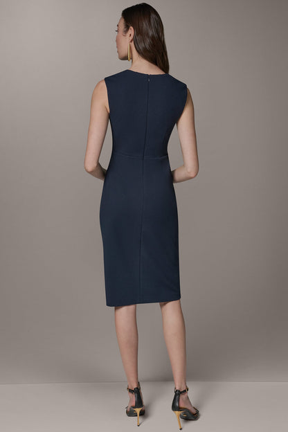 Donna Karan SLEEVELESS WRAP-EFFECT MIDI DRESS