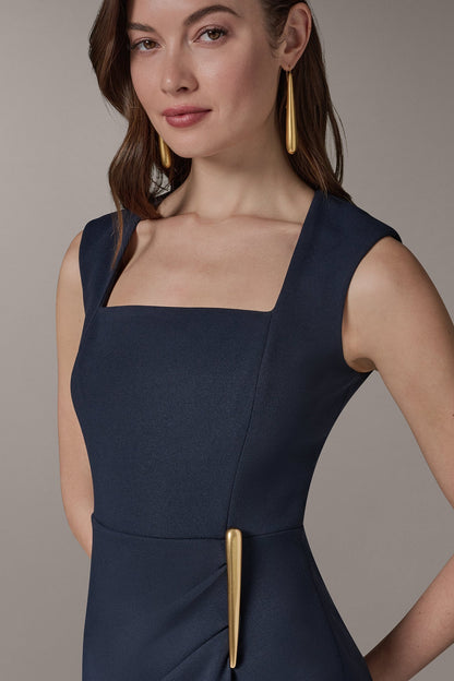 Donna Karan SLEEVELESS WRAP-EFFECT MIDI DRESS