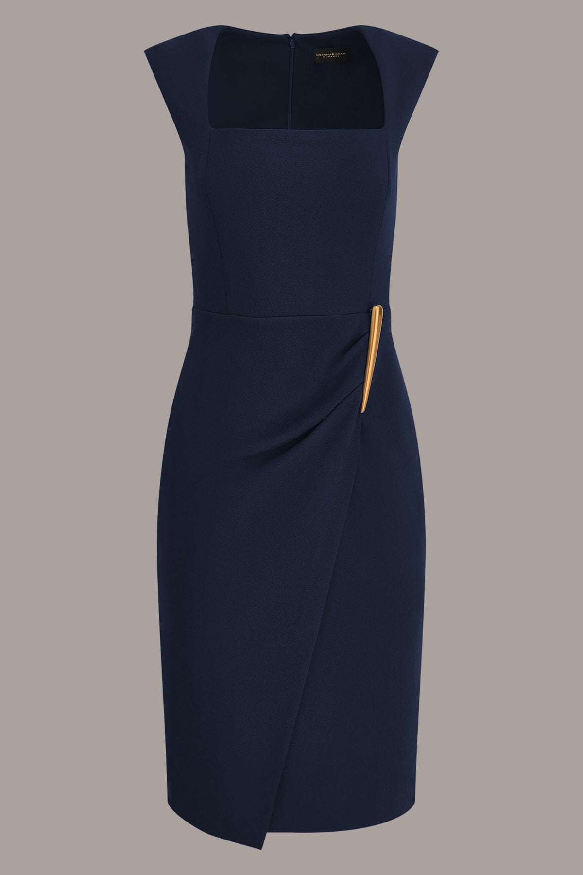 Donna Karan SLEEVELESS WRAP-EFFECT MIDI DRESS