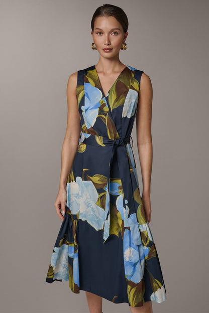 Donna Karan SLEEVELESS WRAP-EFFECT MIDI DRESS