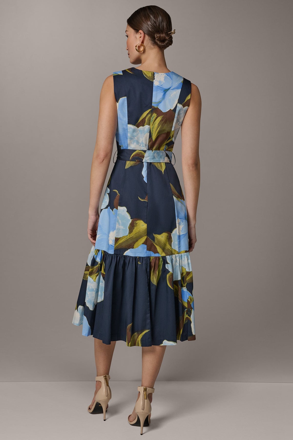 Donna Karan SLEEVELESS WRAP-EFFECT MIDI DRESS