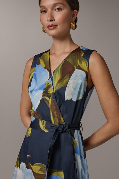 Donna Karan SLEEVELESS WRAP-EFFECT MIDI DRESS