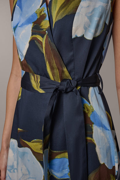 Donna Karan SLEEVELESS WRAP-EFFECT MIDI DRESS
