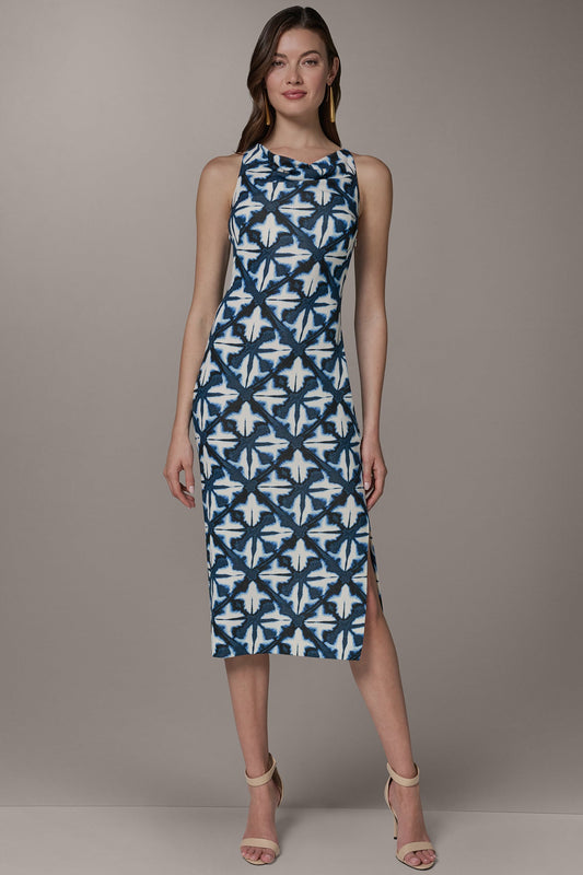 Donna Karan SLEEVELESS MIDI HALTER DRESS