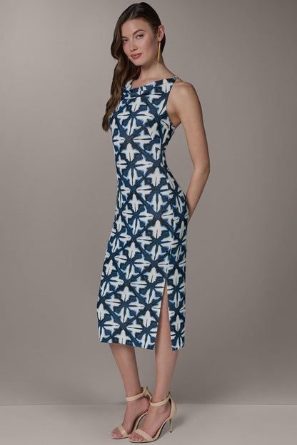 Donna Karan SLEEVELESS MIDI HALTER DRESS