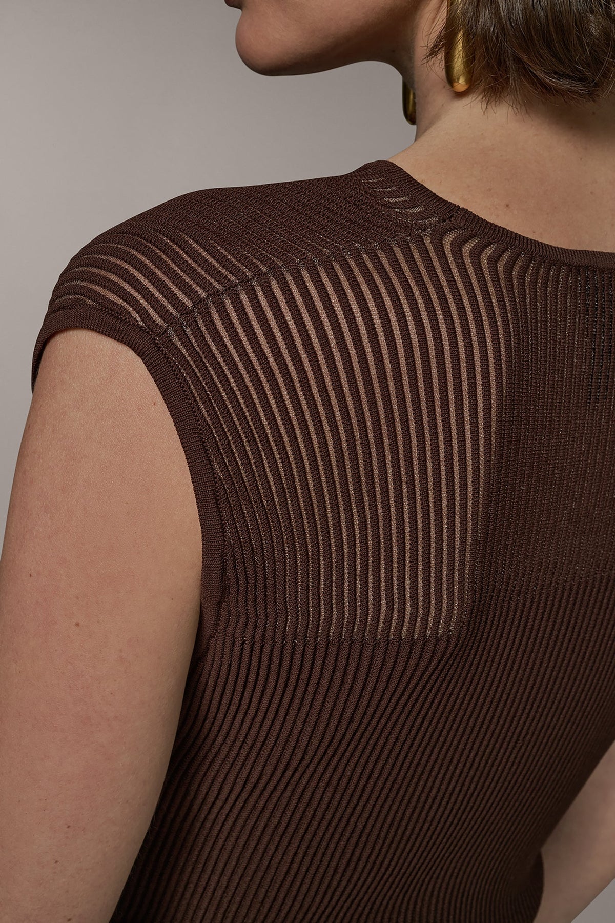 Donna Karan SLEEVELESS COWL NECK MIDI SWEATER DRESS