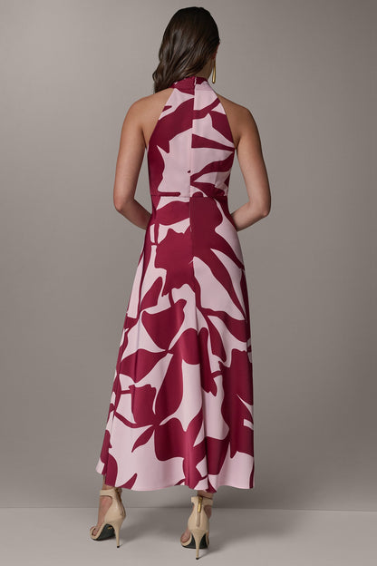 Donna Karan SLEEVELESS HALTER NECK A-LINE DRESS