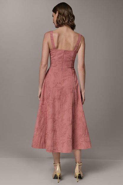 Donna Karan SLEEVELESS MIDI FIT AND FLARE DRESS