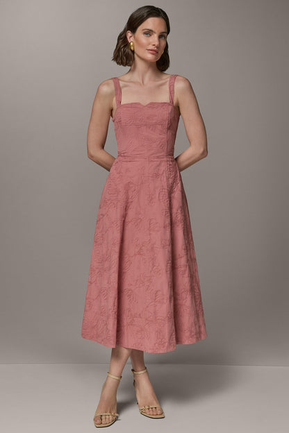 Donna Karan SLEEVELESS MIDI FIT AND FLARE DRESS