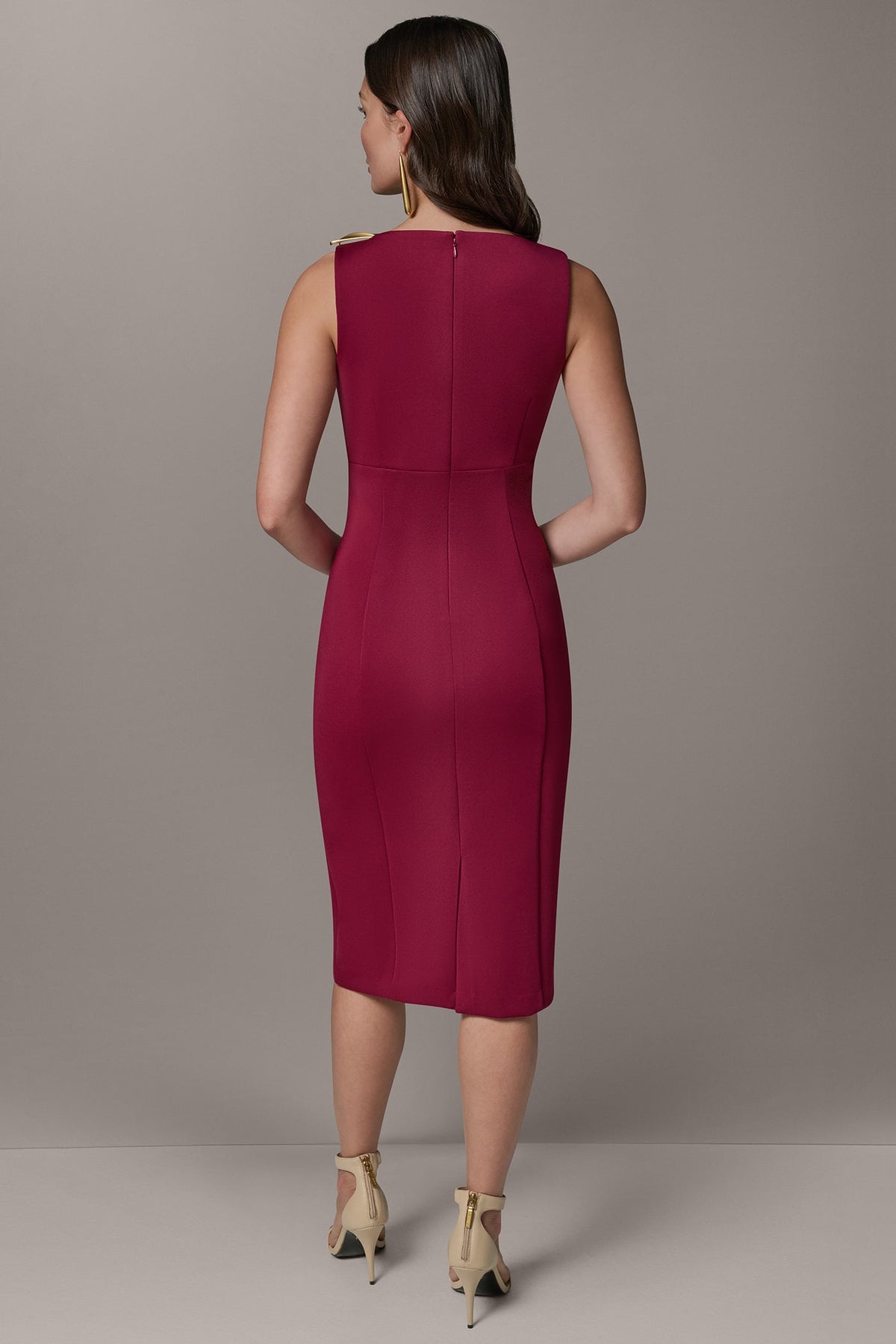 Donna Karan SLEEVELESS ASYMMETRICAL SHEATH DRESS