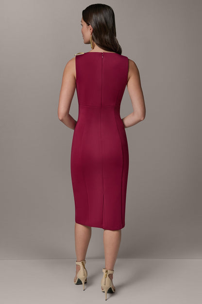 Donna Karan SLEEVELESS ASYMMETRICAL SHEATH DRESS