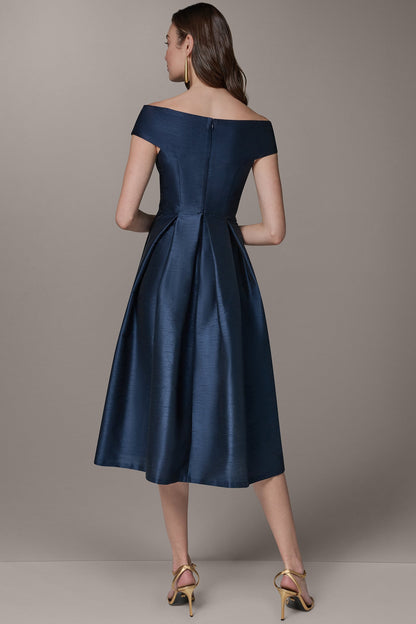 Donna Karan OFF THE SHOULDER MIDI FIT AND FLARE DRESS