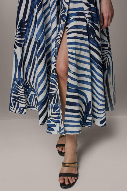 Donna Karan SHORT SLEEVE TIE FRONT MAXI SHIRT DRESS
