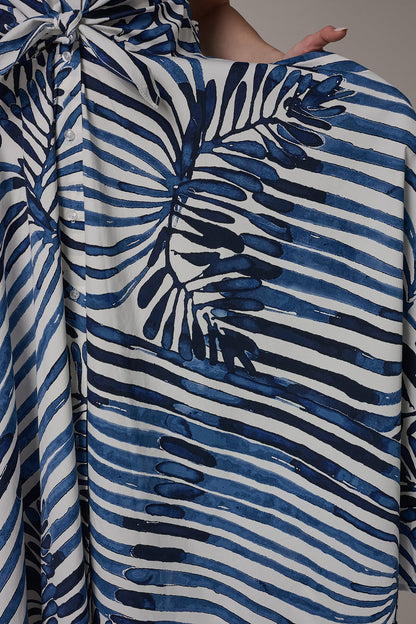 Donna Karan SHORT SLEEVE TIE FRONT MAXI SHIRT DRESS