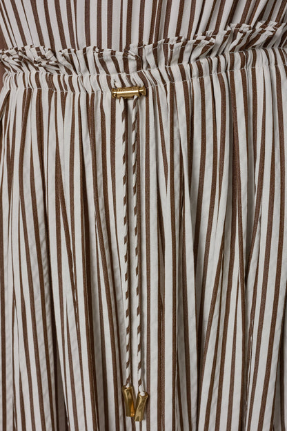 Donna Karan SLEEVELESS DRAWSTRING WAIST MIDI HALTER DRESS