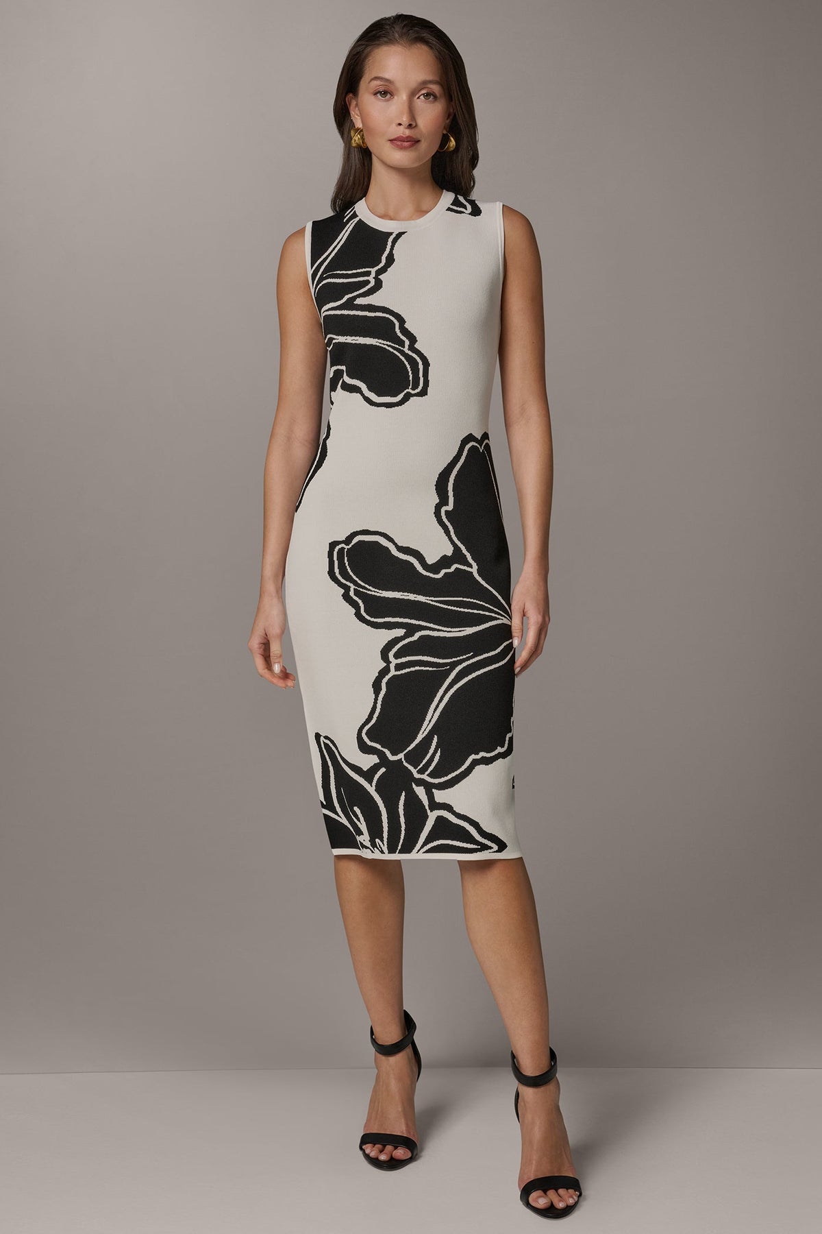 Donna Karan SLEEVELESS MIDI SWEATER DRESS