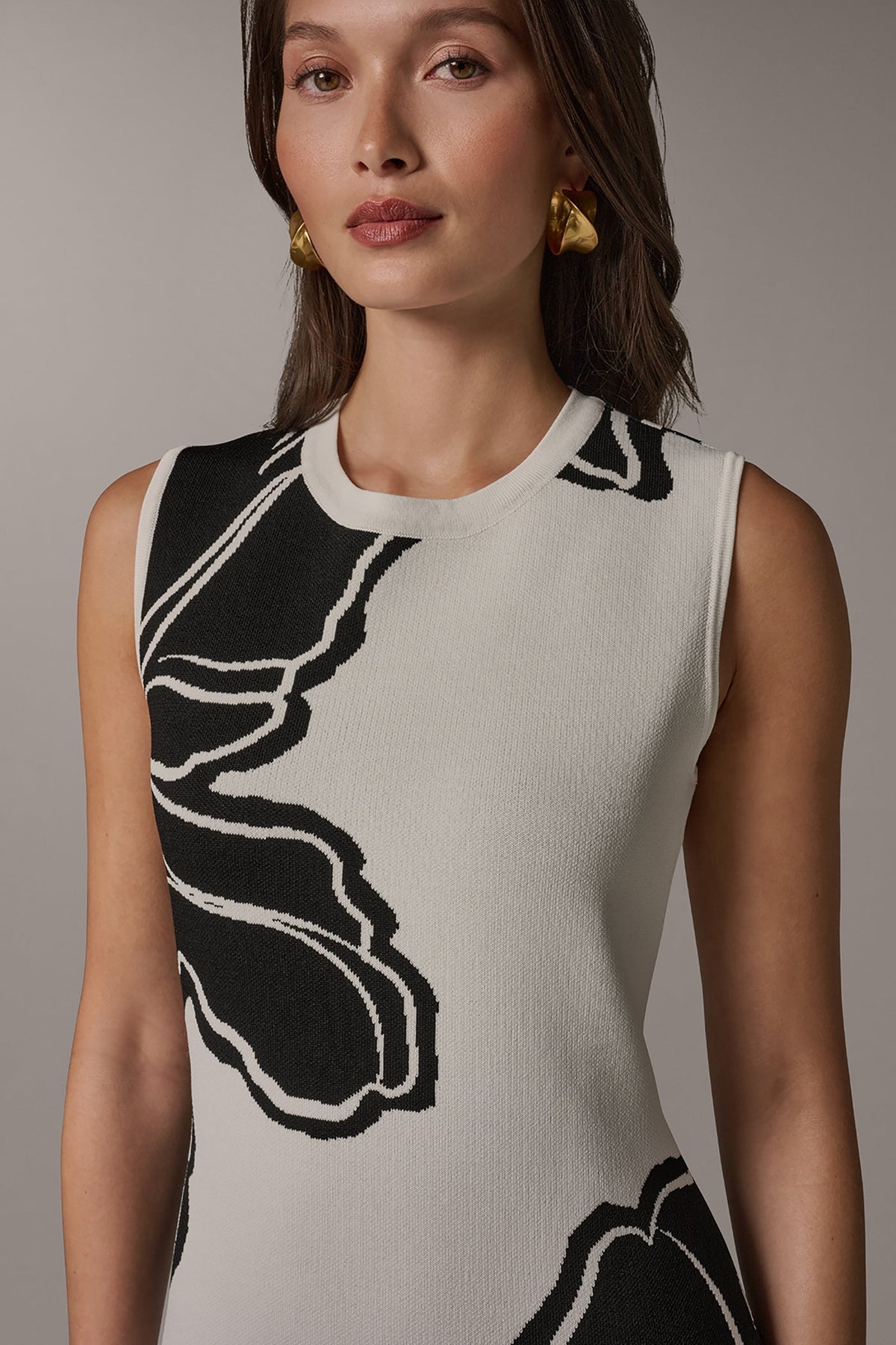 Donna Karan SLEEVELESS MIDI SWEATER DRESS