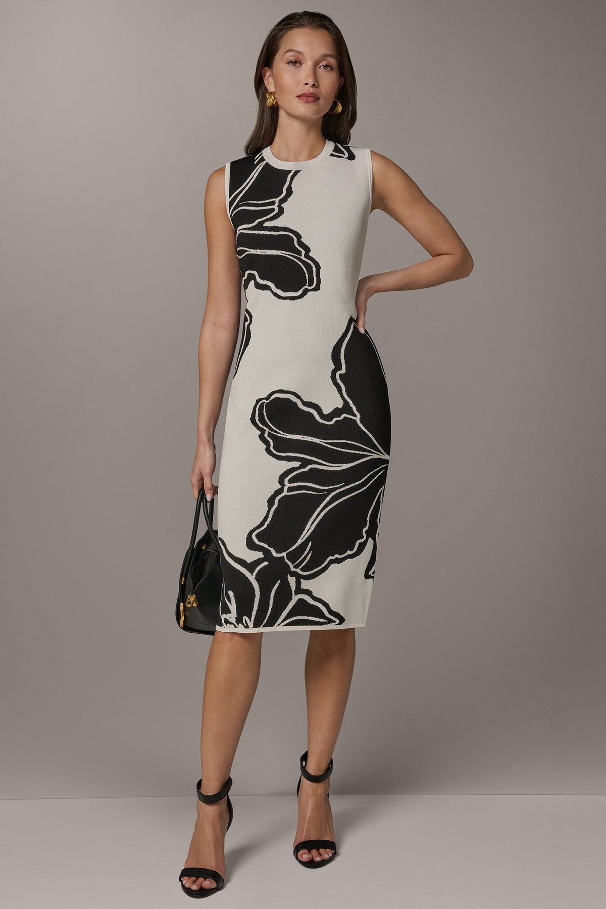 Donna Karan SLEEVELESS MIDI SWEATER DRESS