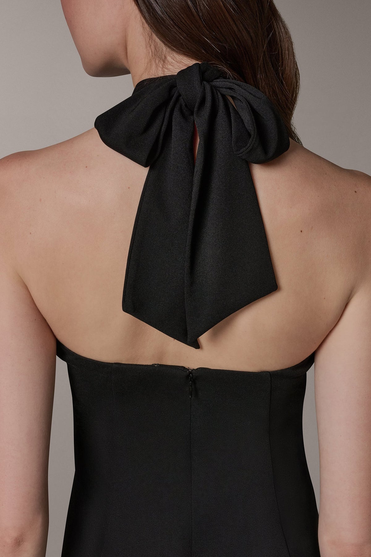 Donna Karan SLEEVELESS MIDI A-LINE HALTER DRESS