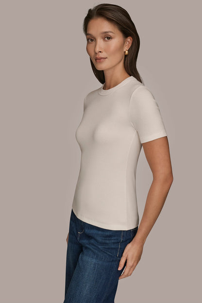 Donna Karan SHORT SLEEVE CREW NECK TEE