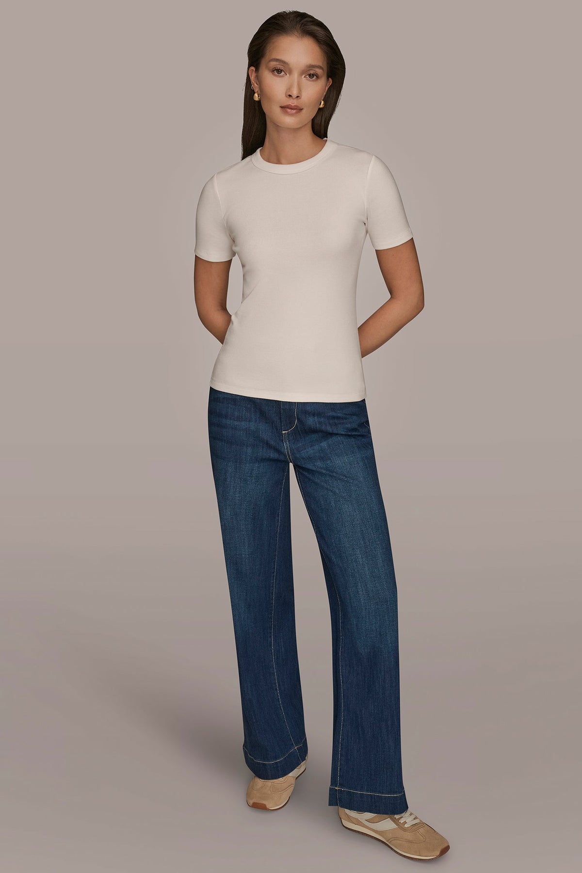 Donna Karan SHORT SLEEVE CREW NECK TEE