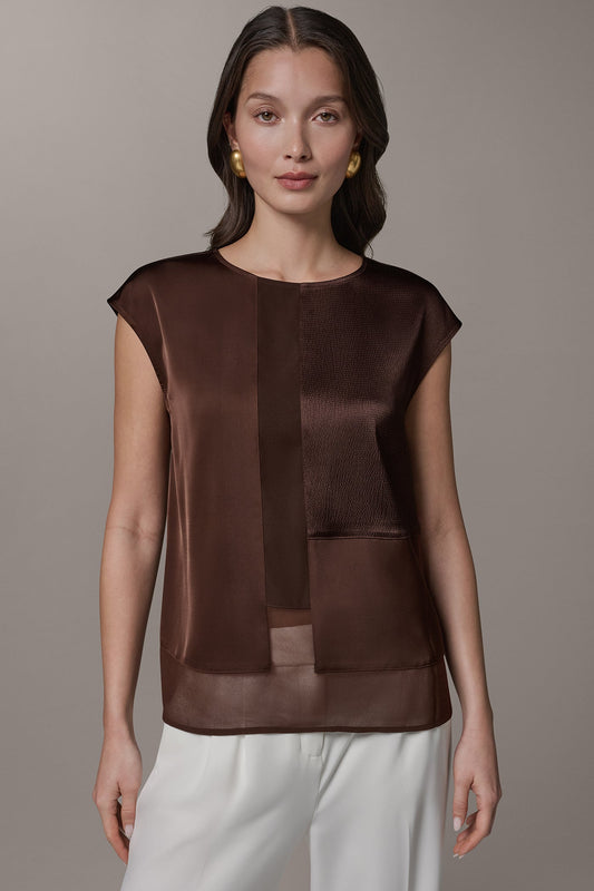 Donna Karan MIXED MEDIA BLOUSE