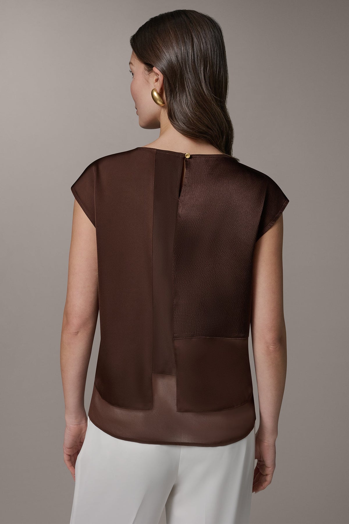Donna Karan MIXED MEDIA BLOUSE