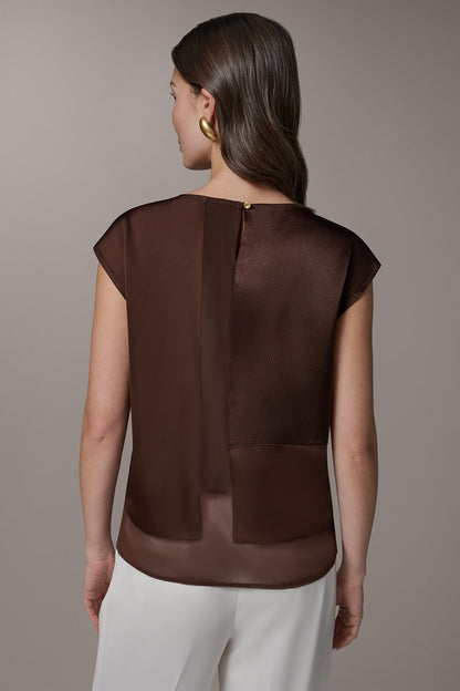 Donna Karan MIXED MEDIA BLOUSE