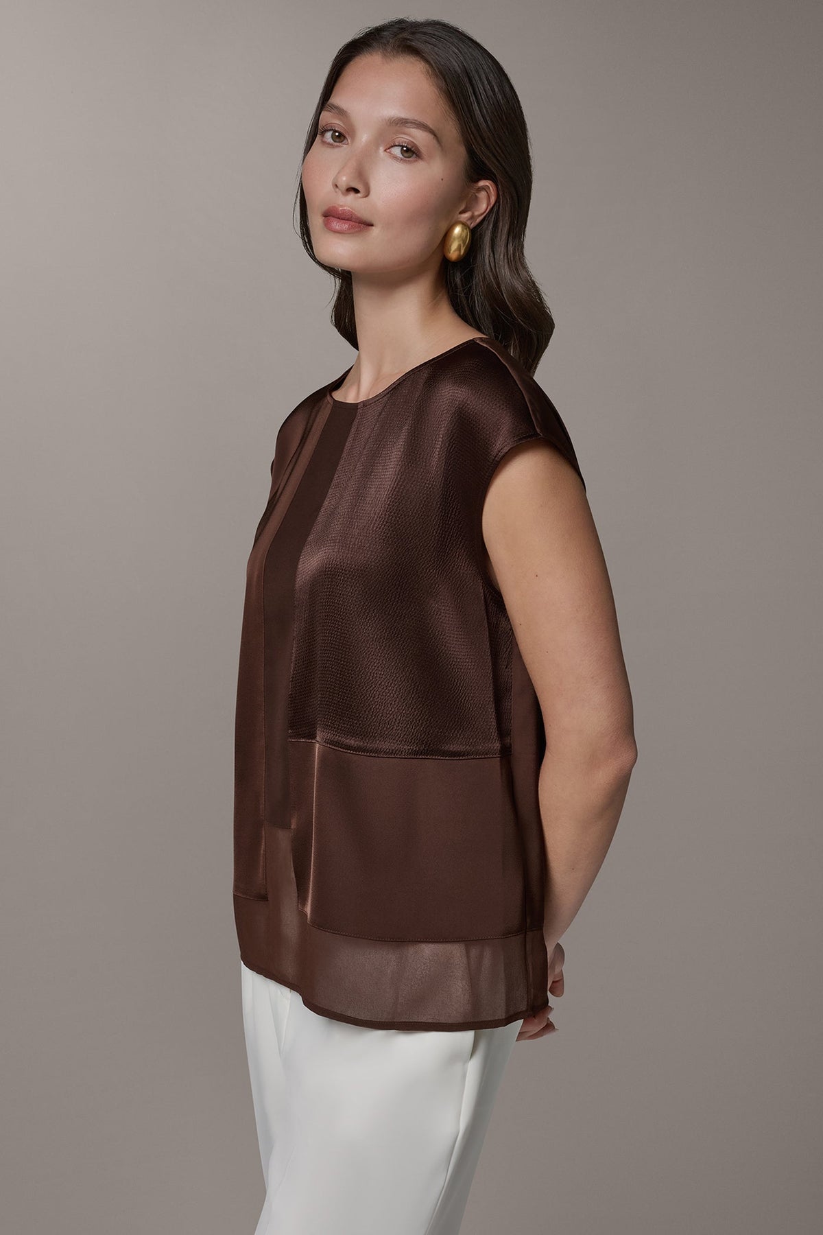 Donna Karan MIXED MEDIA BLOUSE