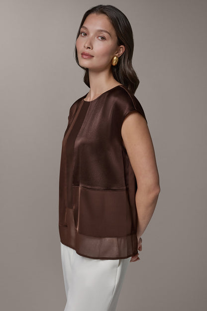 Donna Karan MIXED MEDIA BLOUSE