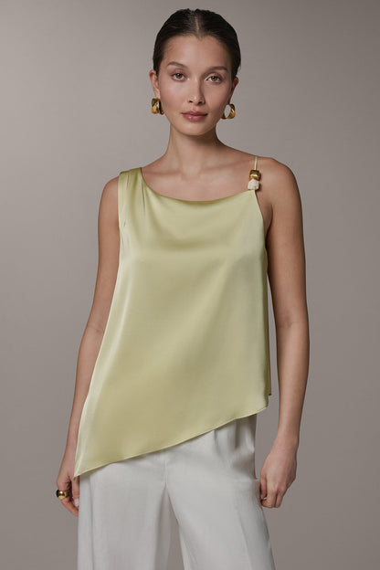Donna Karan SLEEVELESS ASYMMETRIC BEAD TANK