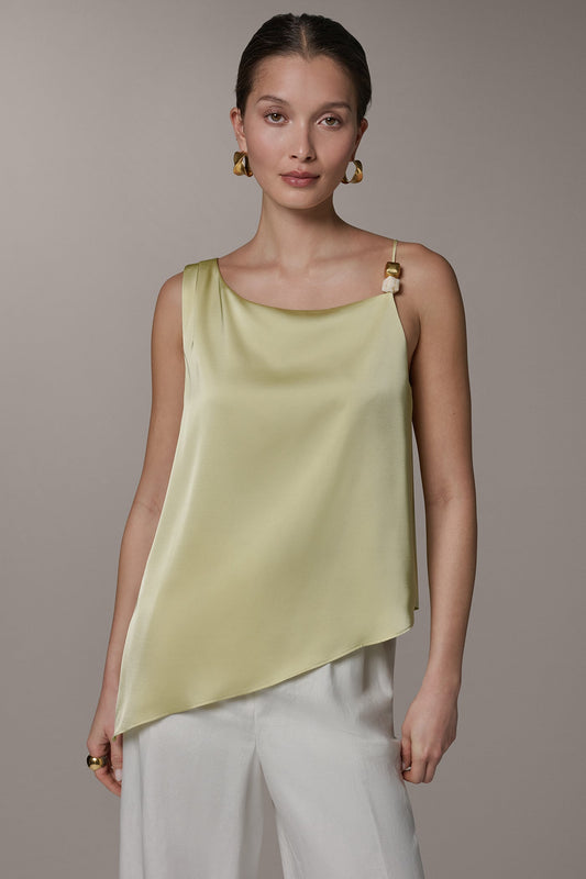 Donna Karan SLEEVELESS ASYMMETRIC BEAD TANK