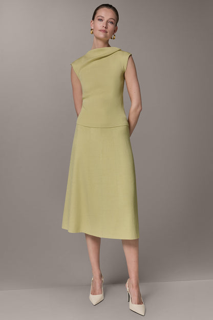 Donna Karan SLEEVELESS ASYMMETRIC BOATNECK SWEATER