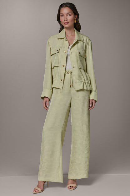 Donna Karan LONG SLEEVE TIE WAIST SHIRT