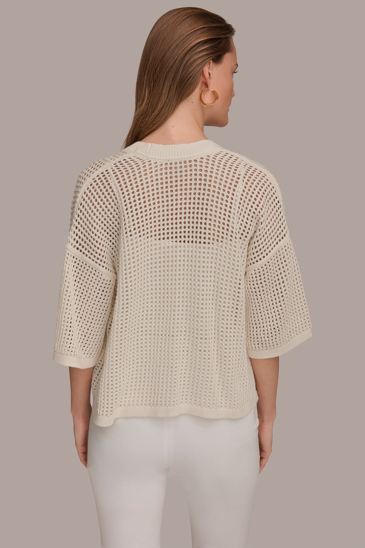 Donna Karan OPEN STITCH CARDIGAN