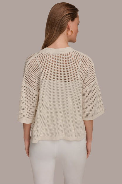 Donna Karan OPEN STITCH CARDIGAN